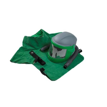 Gvs-Rpb Blast Helmet, Green/Gray/Black, RPB Nova 3 - Flow Control, Leather Cape, Nova 3 NV3-702-52