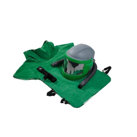 Gvs-Rpb Blast Helmet, Green/Gray/Black, RPB Nova 3 - Flow Control, XL Leather Cape, Nova 3 NV3-702-53