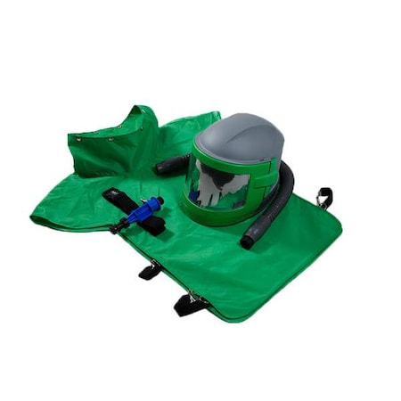 Gvs-Rpb Blast Helmet, Green/Gray/Black, RPB Nova 3 - Cool Air Tube, XL Nylon Cape, Nova 3 NV3-703-51