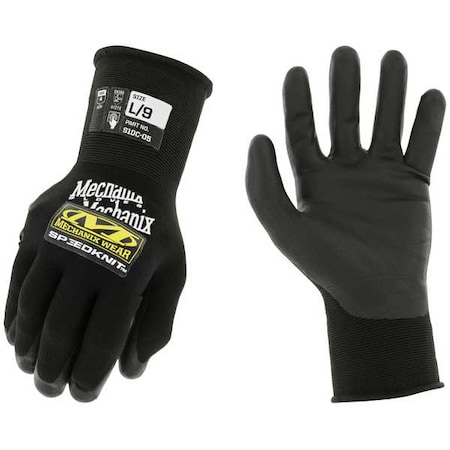 Mechanix Wear Knit Gloves, Water-Based Polyurethane, Smooth, Palm, 4 Abrasion Level, Black, XL (10) 1 PR S1DC-05-010