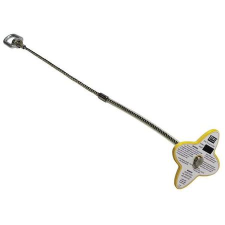3M Drop-Thru Anchor, 24 in Length, 420 lb Weigth Capacity, Steel Anchor, Swivel D-Ring 2104819