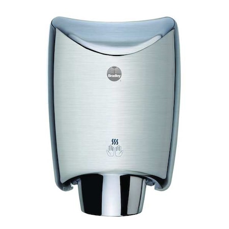 Bradley Automatic Sensor Dryer, 12 sec Dry, 73 to 85, 100 to 120, Silver, Satin 2922-287400