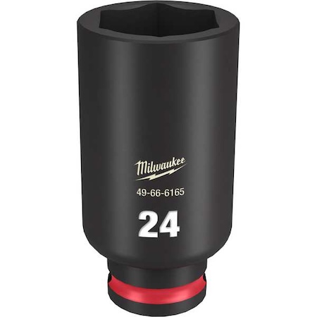 Milwaukee Tool 24mm SHOCKWAVE Impact Duty 3/8 in. Drive Deep Well 6 Point Impact Socket 49-66-6165