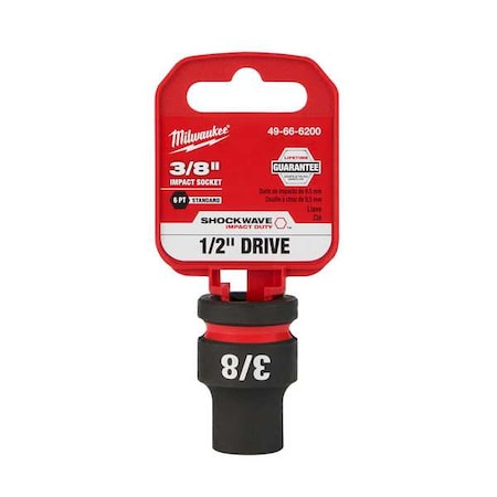Milwaukee Tool 3/8 in. SHOCKWAVE Impact Duty 1/2 in. Drive Standard 6 Point Impact Socket 49-66-6200