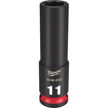 Milwaukee Tool 11mm SHOCKWAVE Impact Duty 3/8 in. Drive Deep Well 6 Point Impact Socket 49-66-6153