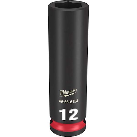 Milwaukee Tool 12mm SHOCKWAVE Impact Duty 3/8 in. Drive Deep Well 6 Point Impact Socket 49-66-6154