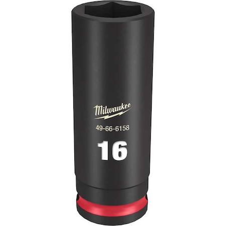 Milwaukee Tool 16mm SHOCKWAVE Impact Duty 3/8 in. Drive Deep Well 6 Point Impact Socket 49-66-6158