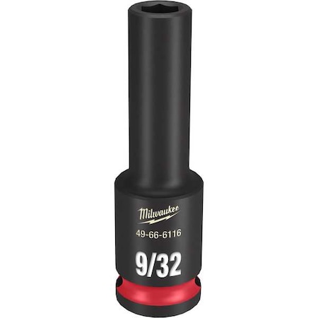 Milwaukee Tool 9/32 in. SHOCKWAVE Impact Duty 3/8 in. Drive Deep Well 6 Point Impact Socket 49-66-6116