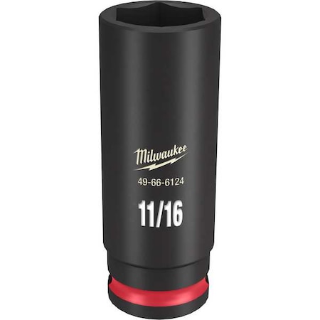 Milwaukee Tool 11/16 in. SHOCKWAVE Impact Duty 3/8 in. Drive Deep Well 6 Point Impact Socket 49-66-6124