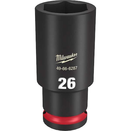 Milwaukee Tool 26mm SHOCKWAVE Impact Duty 1/2 in. Drive Deep Well 6 Point Impact Socket 49-66-6287