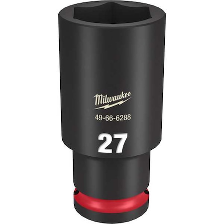 Milwaukee Tool 27mm SHOCKWAVE Impact Duty 1/2 in. Drive Deep Well 6 Point Impact Socket 49-66-6288