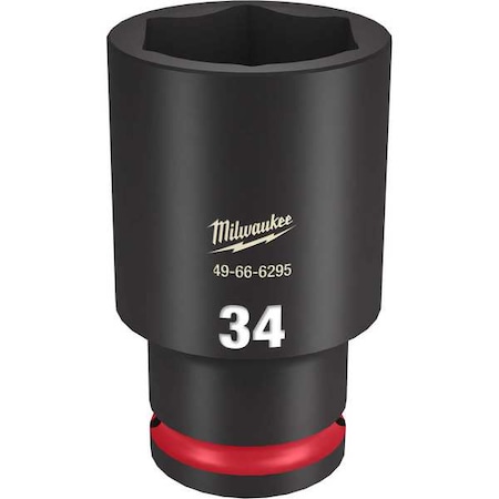 Milwaukee Tool 34mm SHOCKWAVE Impact Duty 1/2 in. Drive Deep Well 6 Point Impact Socket 49-66-6295
