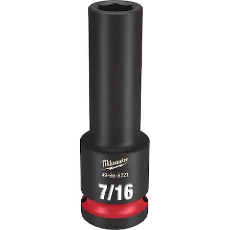 Milwaukee Tool 7/16 in. SHOCKWAVE Impact Duty 1/2 in. Drive Deep Well 6 Point Impact Socket 49-66-6221