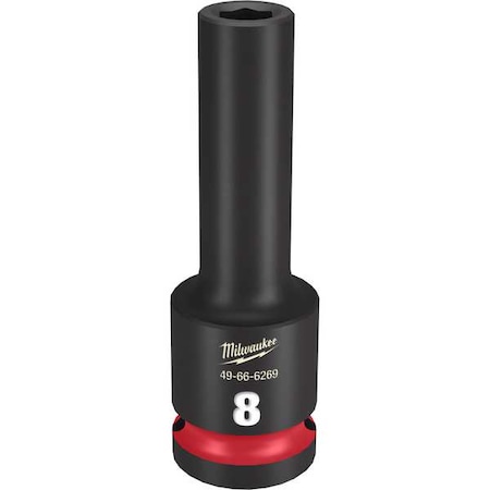 Milwaukee Tool 8mm SHOCKWAVE Impact Duty 1/2 in. Drive Deep Well 6 Point Impact Socket 49-66-6269