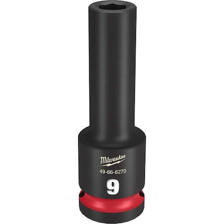 Milwaukee Tool 9mm SHOCKWAVE Impact Duty 1/2 in. Drive Deep Well 6 Point Impact Socket 49-66-6270