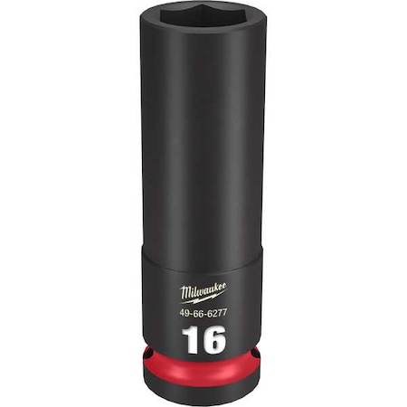 Milwaukee Tool 16mm SHOCKWAVE Impact Duty 1/2 in. Drive Deep Well 6 Point Impact Socket 49-66-6277