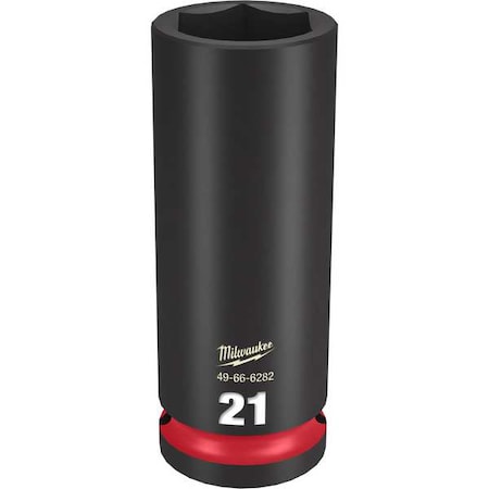 Milwaukee Tool 21mm SHOCKWAVE Impact Duty 1/2 in. Drive Deep Well 6 Point Impact Socket 49-66-6282