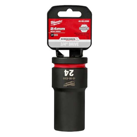 Milwaukee Tool 24mm SHOCKWAVE Impact Duty 3/4 in. Drive Deep Well 6 Point Impact Socket 49-66-6399