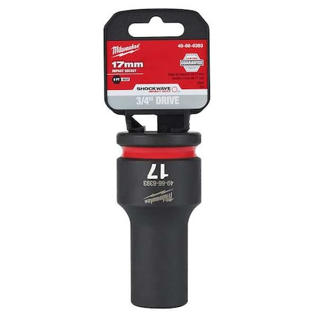 Milwaukee Tool 17mm SHOCKWAVE Impact Duty 3/4 in. Drive Deep Well 6 Point Impact Socket 49-66-6393