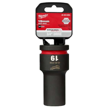 Milwaukee Tool 19mm SHOCKWAVE Impact Duty 3/4 in. Drive Deep Well 6 Point Impact Socket 49-66-6394
