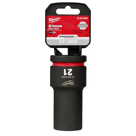 Milwaukee Tool 21mm SHOCKWAVE Impact Duty 3/4 in. Drive Deep Well 6 Point Impact Socket 49-66-6396