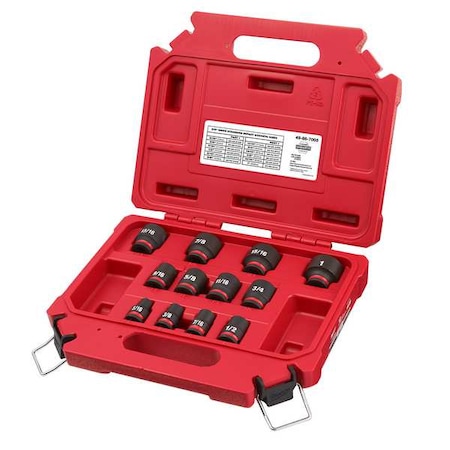 Milwaukee Tool 12 pc. SHOCKWAVE Impact Duty 3/8 in. Drive SAE Standard 6 Point Socket Set 49-66-7005