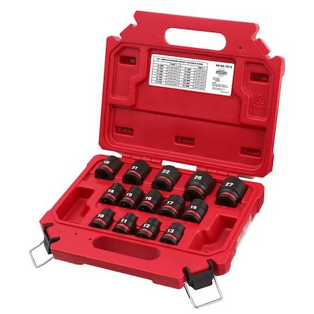 Milwaukee Tool 14 pc. SHOCKWAVE Impact Duty 1/2 in. Drive Metric Standard 6 Point Socket Set 49-66-7013