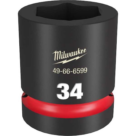 Milwaukee Tool 34mm SHOCKWAVE Impact Duty 1 in. Drive Standard 6 Point Impact Socket 49-66-6599