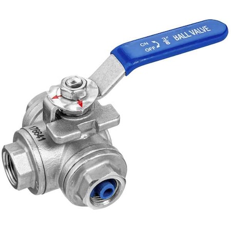 USA INDUSTRIALS Ball Valve, 304 Stainless Steel, Tee ZUSA-VLV-166