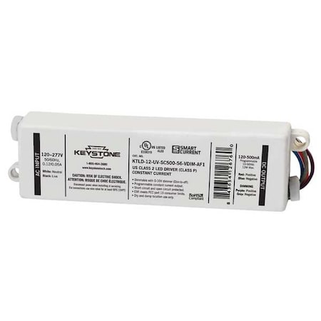 Keystone LED Driver, 0-10V, 5-9/16 in - L, 1PK KTLD-20-UV-SC730-56-VDIM-AF4-CP