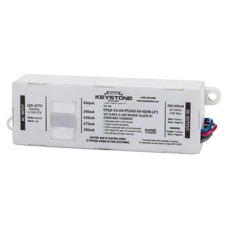 Keystone LED Driver, 0-10V, 9-1/2 in - L, 1PK KTLD-45-UV-PS850-54-VDIM-LM1