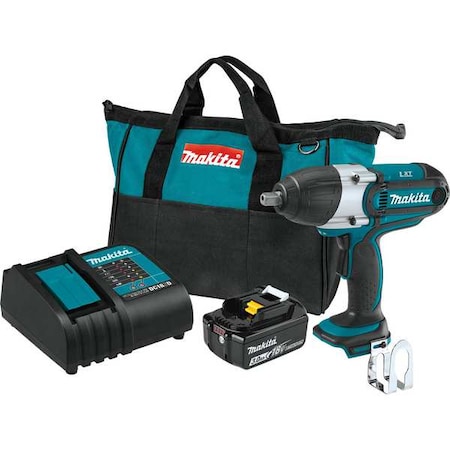 Makita Impact Wrench Kit, 18 V DC, Square XWT04S1