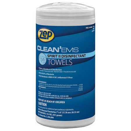 Zep Disinfectant Towels, PK6 650880