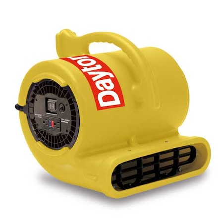 Dayton Portable Dryer, 1050 cfm, Fixed Frame, 2 Speed, 1/3 hp, 115V AC, 25 ft. Cord, Yellow 61HL70