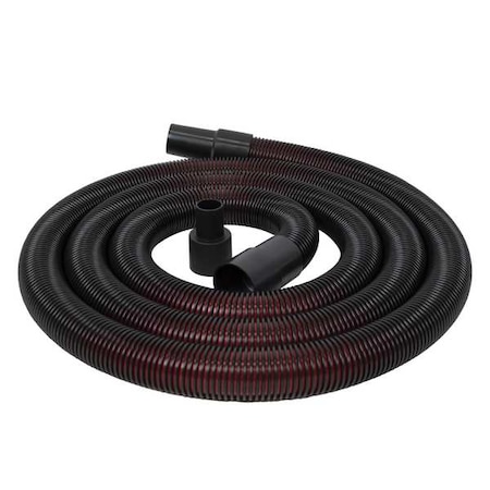 Dayton Vacuum Hose, 12 ft L, Black, Plastic 61HW21