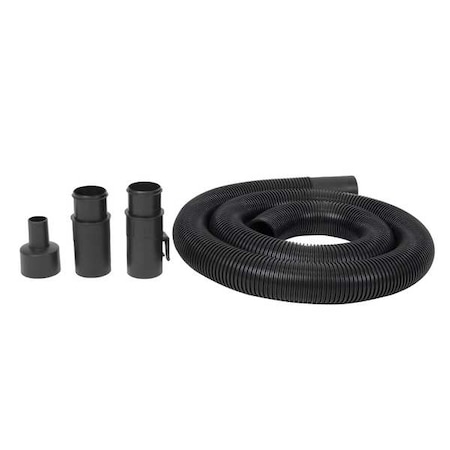 Dayton Vacuum Hose, 8 ft L, Black, Plastic 61HW22