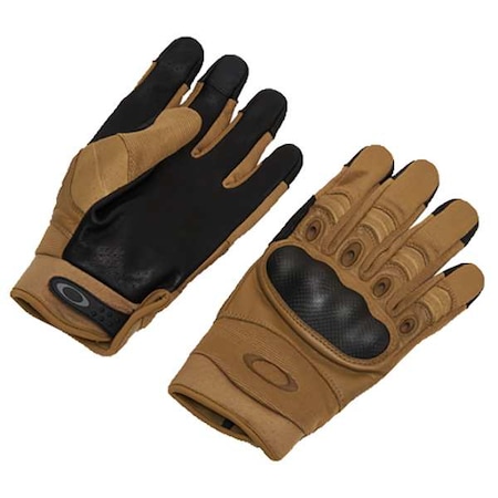 Oakley Tactical Gloves, Goatskin Leather Palm, Hook-and-Loop Cuff, Full Finger, Tan, Size XL FOs900167-86W-XL
