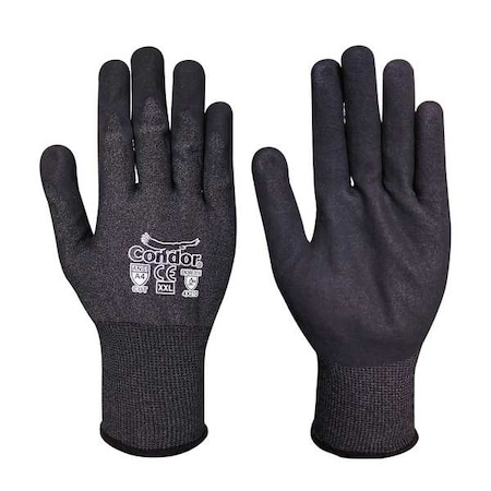Condor Knit Gloves, Cut Level A4 , Dipped , Nitrile , Sandy , L 1 PR 61JC40