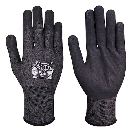 Condor Knit Gloves, Cut Level A4 , Dipped , Nitrile , Sandy , M 1 PR 61JC39