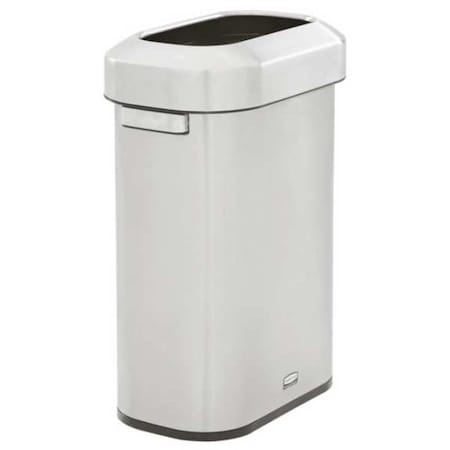 Rubbermaid Commercial Refine 15 gal Rectangular Indoor Metal Can, Silver, None, Stainless Steel, 11 1/4 in 2147581
