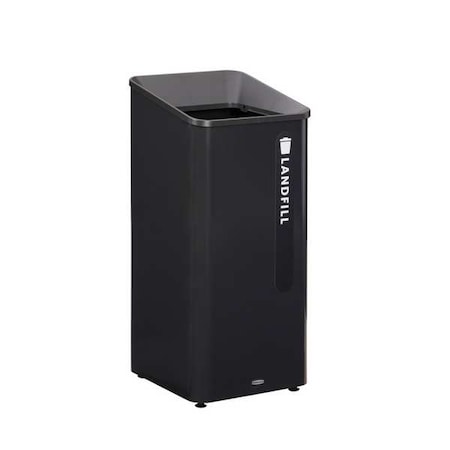 Rubbermaid Commercial 23 gal Square Recycling Can, Flat with Top Opening, Black, 1 Openings 2078988