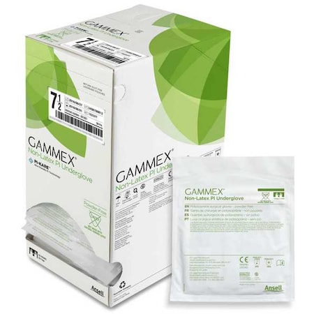 Ansell Gammex(R), Disposable Sugical Gloves, Polyisoprene, Powder-Free, S ( 7 ), 50 PK, White 340056