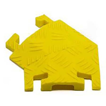 Fastlane Cable Protector 45 Deg Left Turn, 3/4 in H, 7 in L, 5-1/4 in W, 1 Channel, Polyurethane, Yellow FL45LT1X1.5-Y