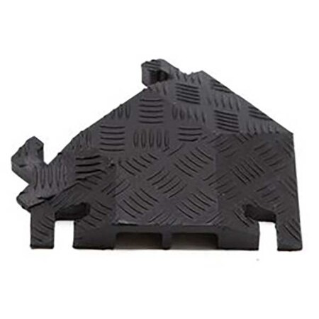 Fastlane Cable Protector 45 Deg Left Turn, 1-1/2 in H, 12 in L, 10-1/4 in W, 2 Channel, Polyurethane, Black FL45LT2X1.75-B