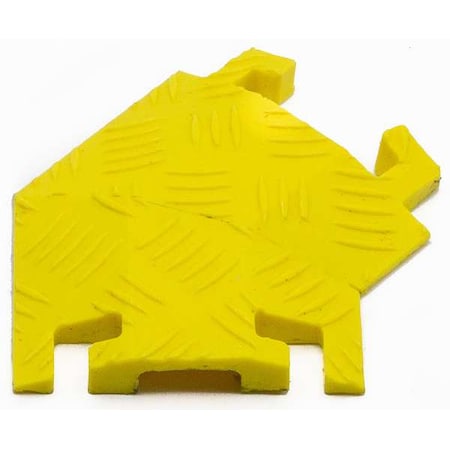 Fastlane Cable Protector 45 Deg Right Turn, 3/4 in H, 7 in L, 5-1/4 in W, 1 Channel, Polyurethane, Yellow FL45RT1X1.5-Y