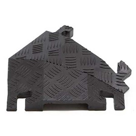 Fastlane Cable Protector 45 Deg Right Turn, 1-1/2 in H, 12 in L, 10-1/4 in W, 1 Channel, Polyurethane, Black FL45RT1X4-B