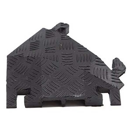 Fastlane Cable Protector 45 Deg Right Turn, 1-1/2 in H, 12 in L, 10-1/4 in W, 2 Channel, Polyurethane, Black FL45RT2X1.75-B