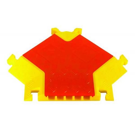 Linebacker Cable Protector, 2 in H, 3-1/8 ft L, 17-3/8 in W, 5 Channel, Polyurethane, Orange, Yellow CP5X125-GP-O/Y