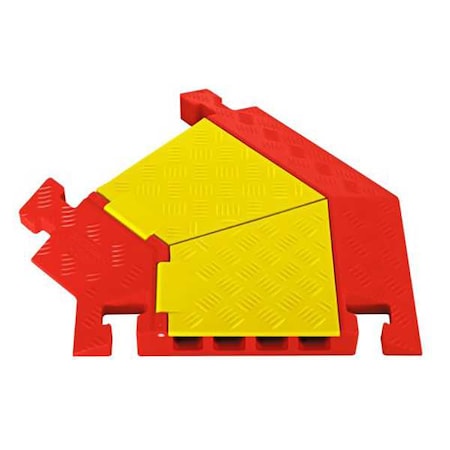 Linebacker Cable Protector, 2-1/8 in H, 1-15/16 ft L, 22 in W, 4 Channel, Polyurethane, Orange, Yellow CPT4X125-L-Y/O