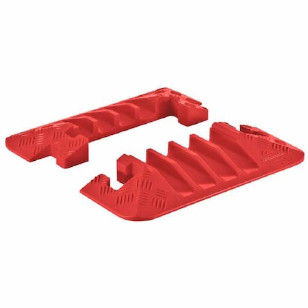 Linebacker Cable Protector, 2 in H, 1-7/16 ft L, 12-1/2 in W, 4 Channel, Polyurethane, Orange CPEC4X125-O